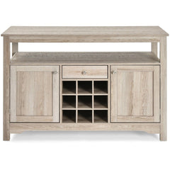 Server Buffet Sideboard With Wine Rack and Open Shelf - Gray - Bro Dreams