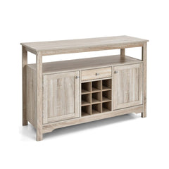 Server Buffet Sideboard With Wine Rack and Open Shelf - Gray - Bro Dreams