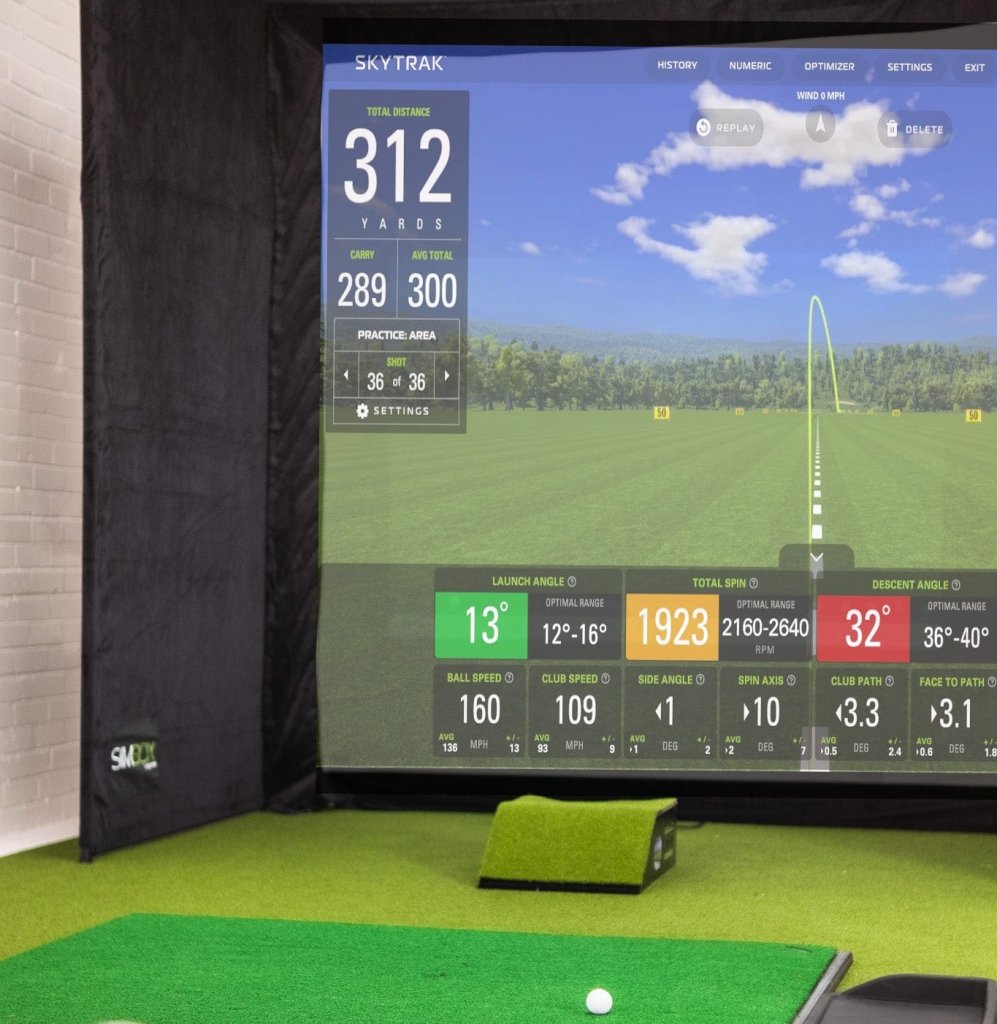 SimBox Golf Simulator Enclosure - 7 sizes, Pro + Impact Screen and Frame INCLUDES FREE SIDE BARRIERS - Bro Dreams